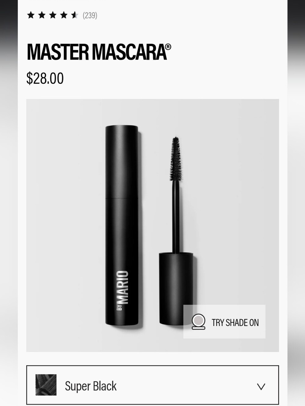 Makeup By Mario Master Mascara Super Black NEW MSRP $28 Volumizing Lengthening